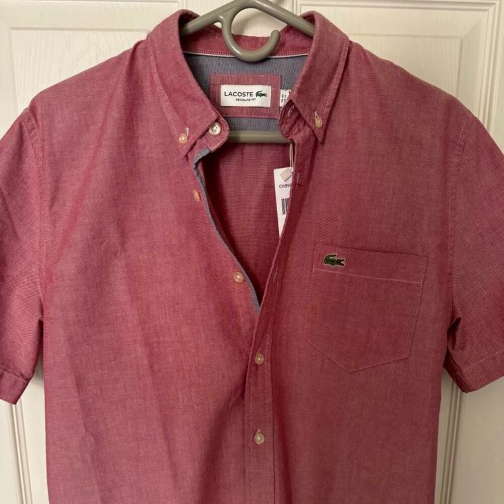 Lacoste Short Sleeve Button Down Shirt NEW Size M